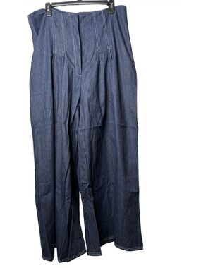 STYLEWE Dark Blue High-Waist Wide-Leg Denim Trousers